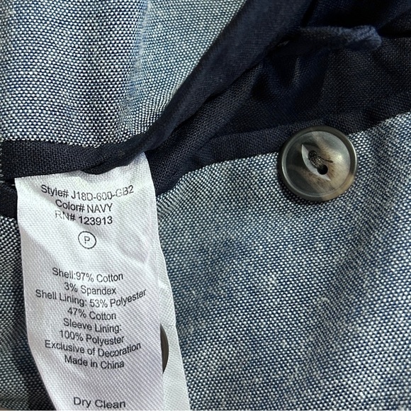 JACHS NY Navy Blazer Sports Coat Suit Jacket Cotton Blend Pockets Dbl Vent XXL - Picture 10 of 12